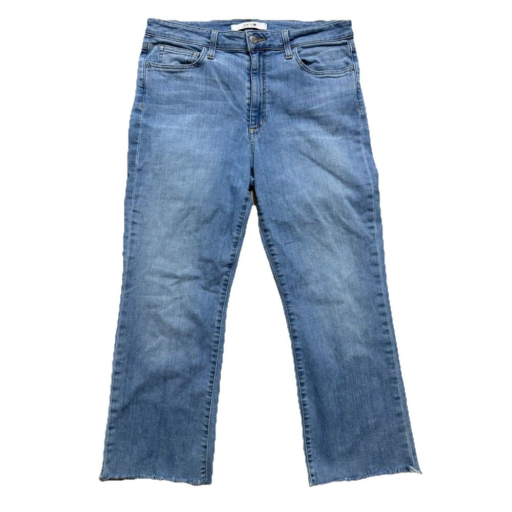 Joe’s Jeans Women's Sz 30 Straight Leg Light Wash Stretch Crop Raw Hem Denim